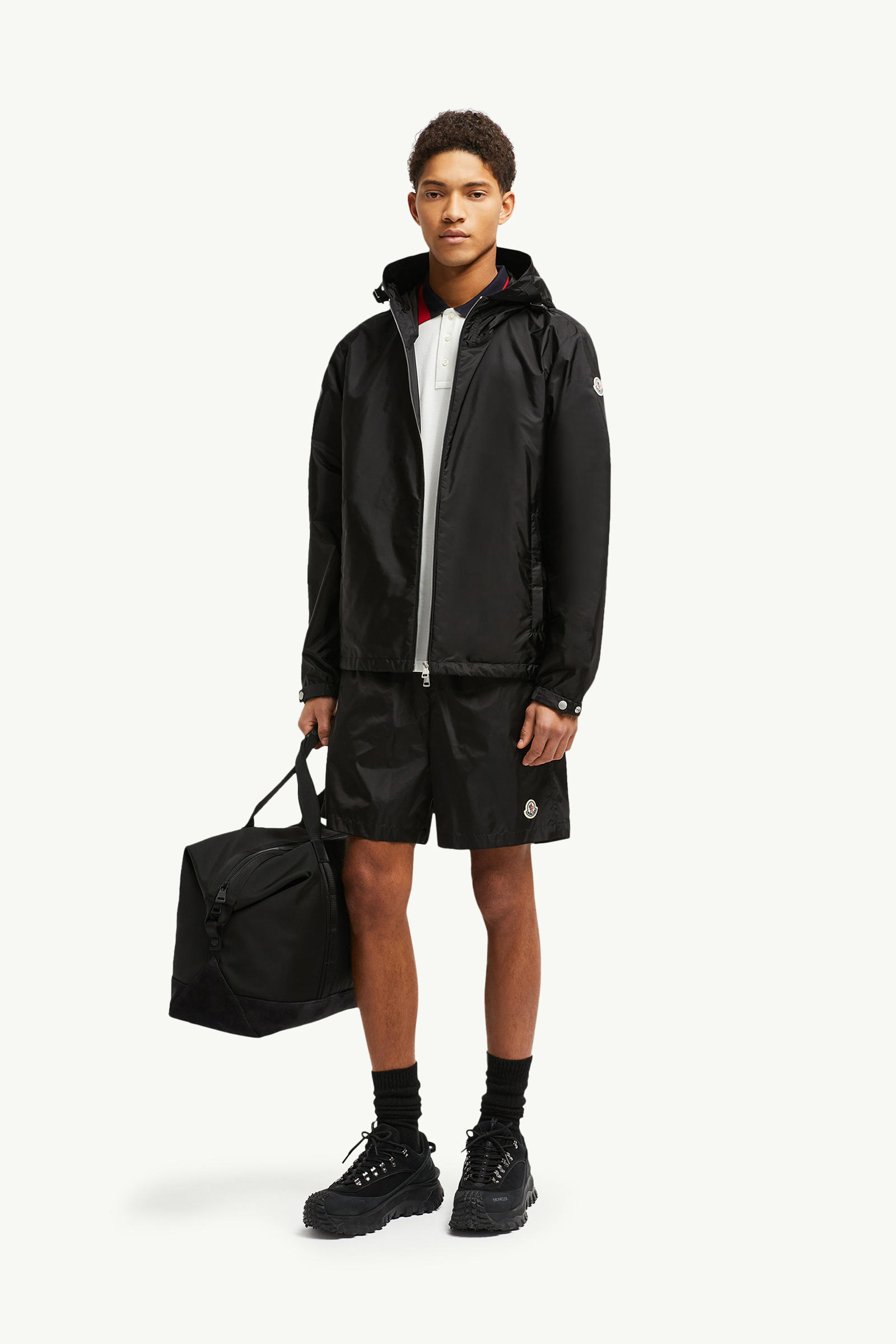 Logo Patch Swim Shorts Men Black Moncler 0