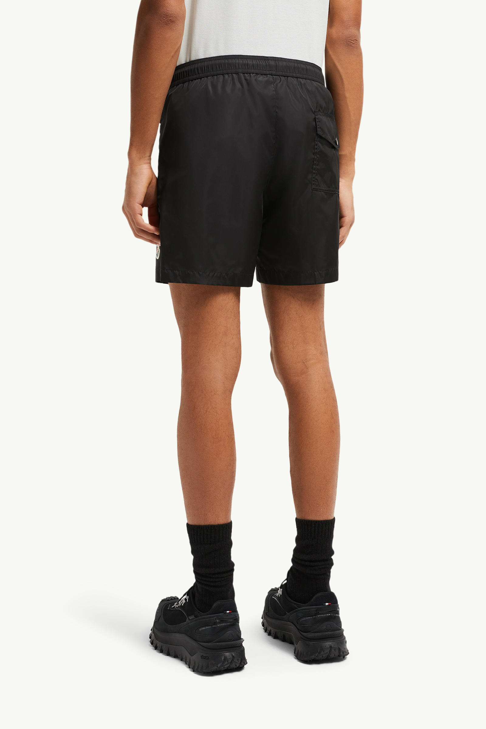 Logo Patch Swim Shorts Men Black Moncler 4
