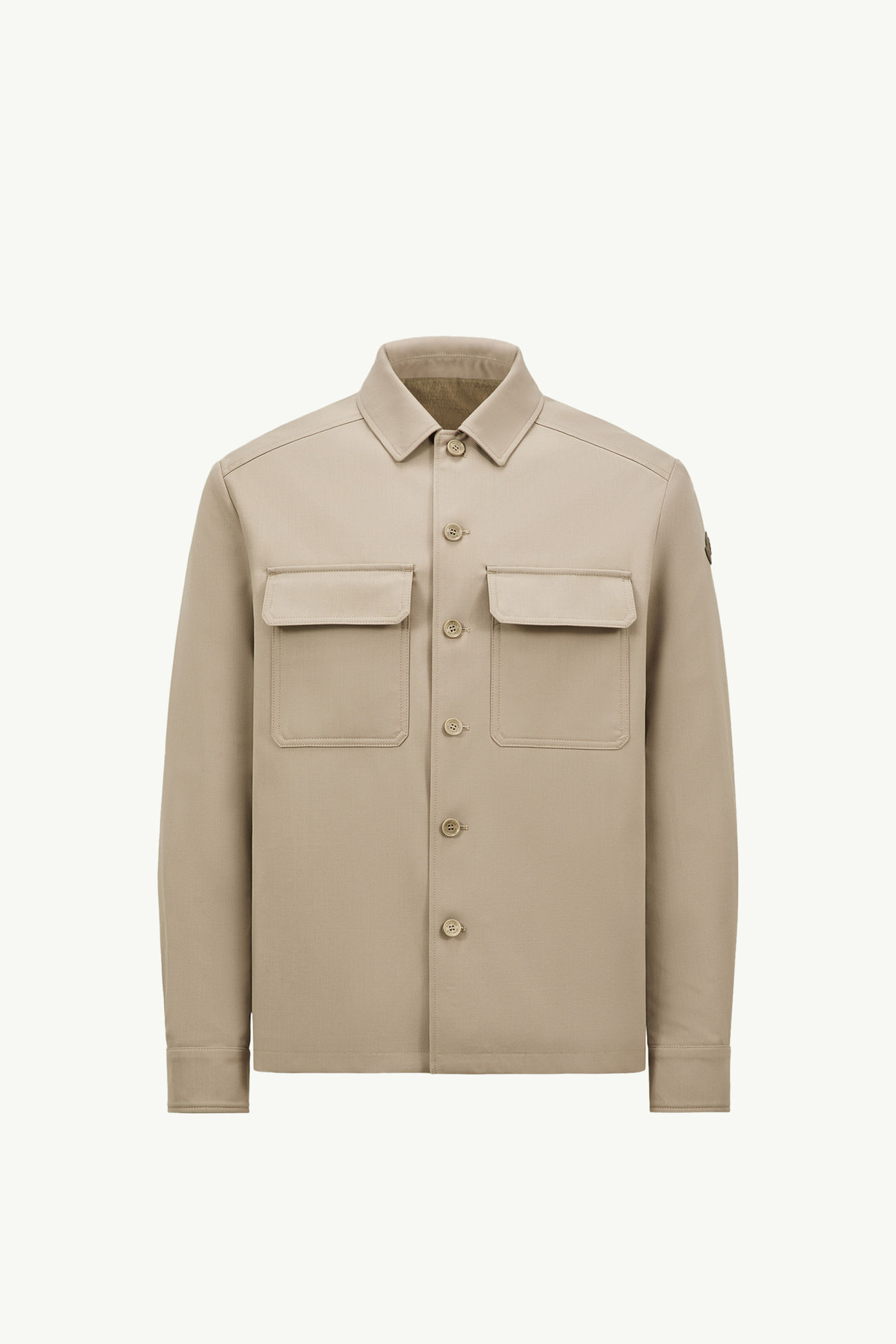 Camisa de manga larga de gabardina de lana Hombre Beige Moncler 2