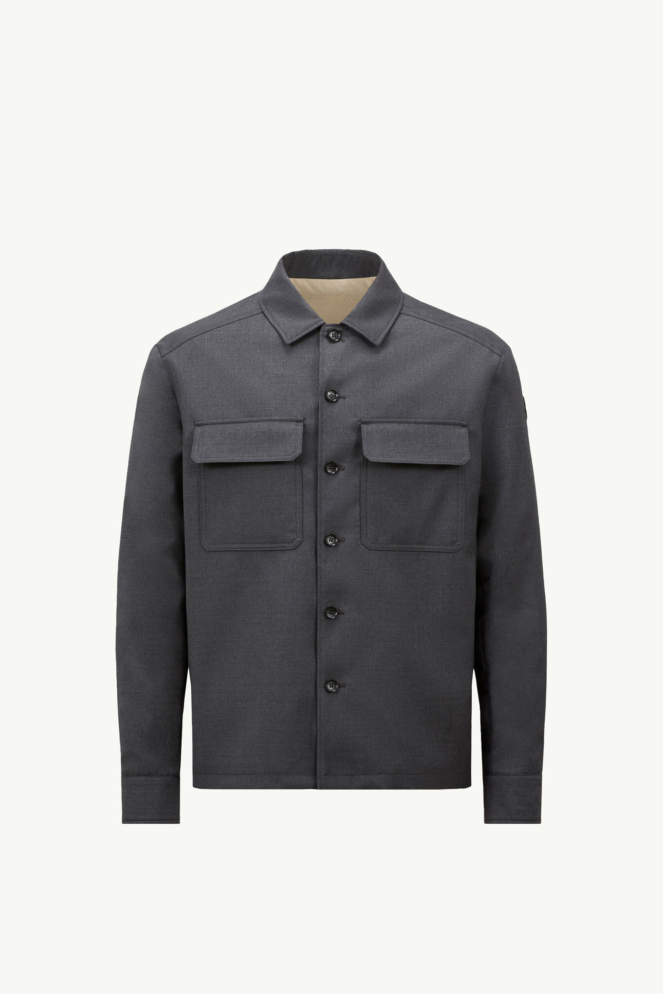 Camisa de manga larga de gabardina de lana Hombre Gris oscuro Moncler 2