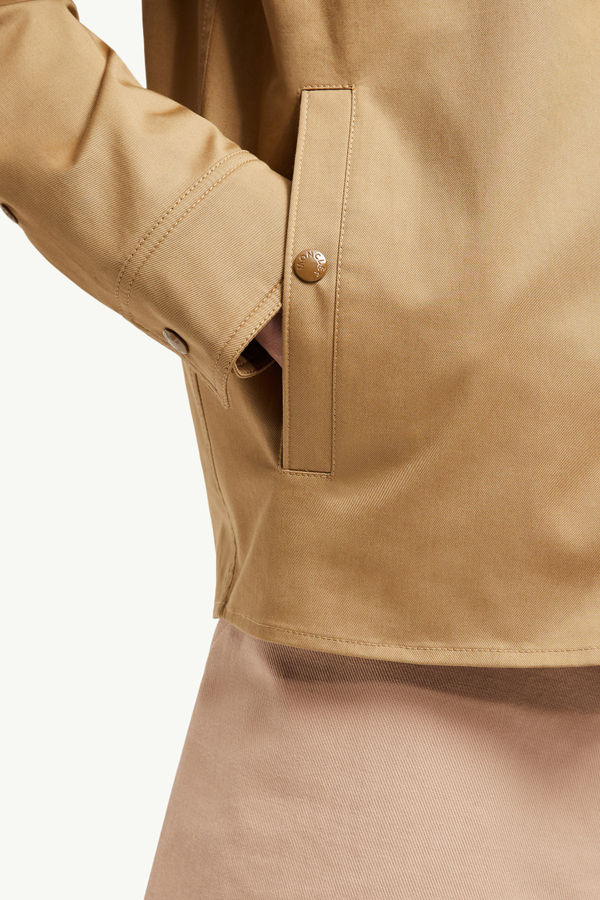 Cotton Gabardine Zip-Up Shirt Jacket Men Beige Moncler 5