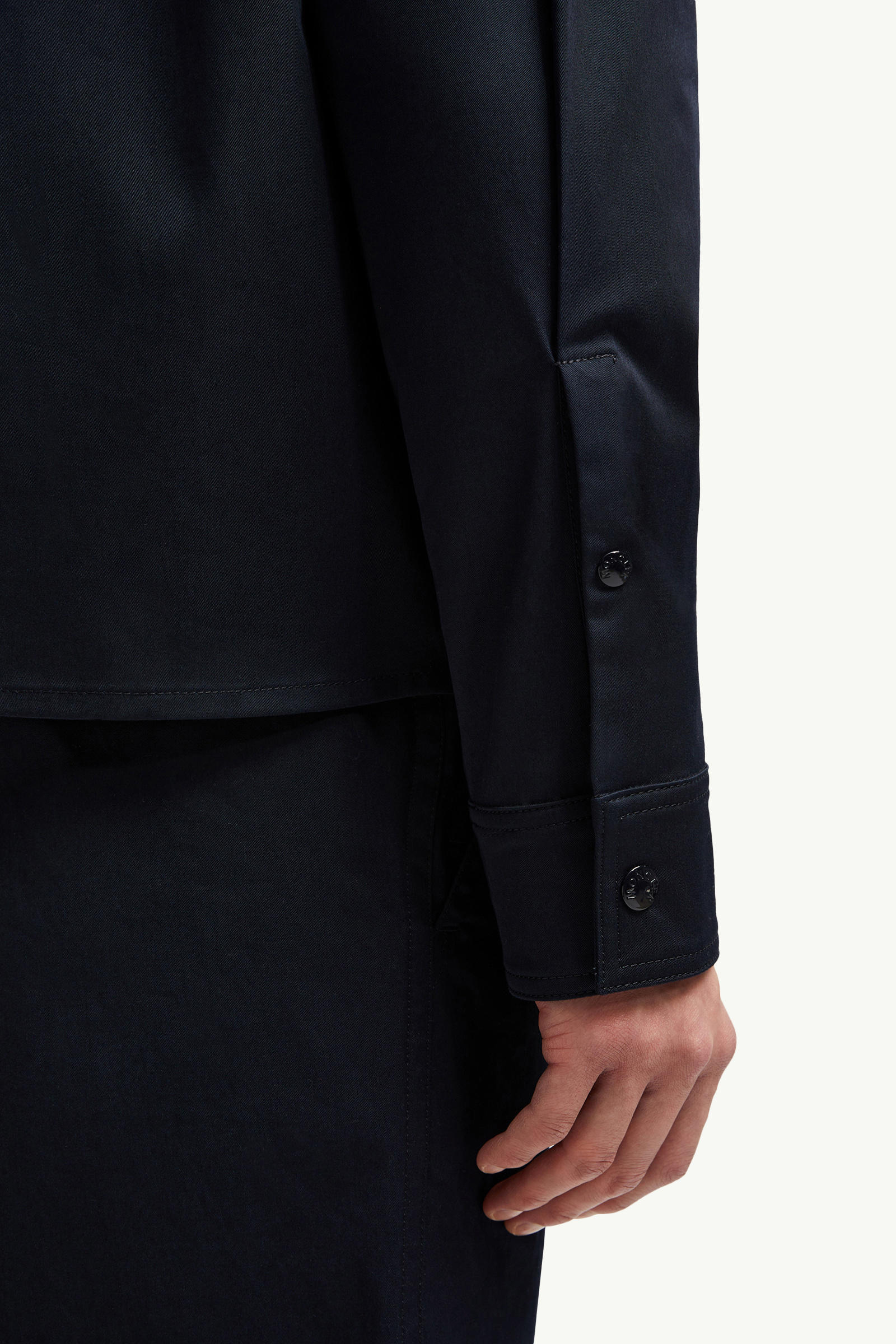 Cotton Gabardine Zip-Up Shirt Jacket Men Navy Blue Moncler 6