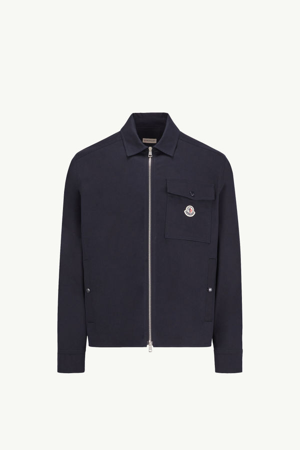Cotton Gabardine Zip-Up Shirt Jacket Men Navy Blue Moncler 2
