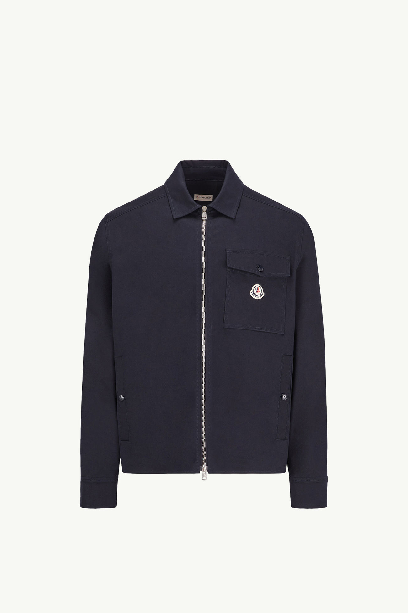 Giacca camicia in gabardine di cotone con zip Uomo Blu Navy Moncler 2