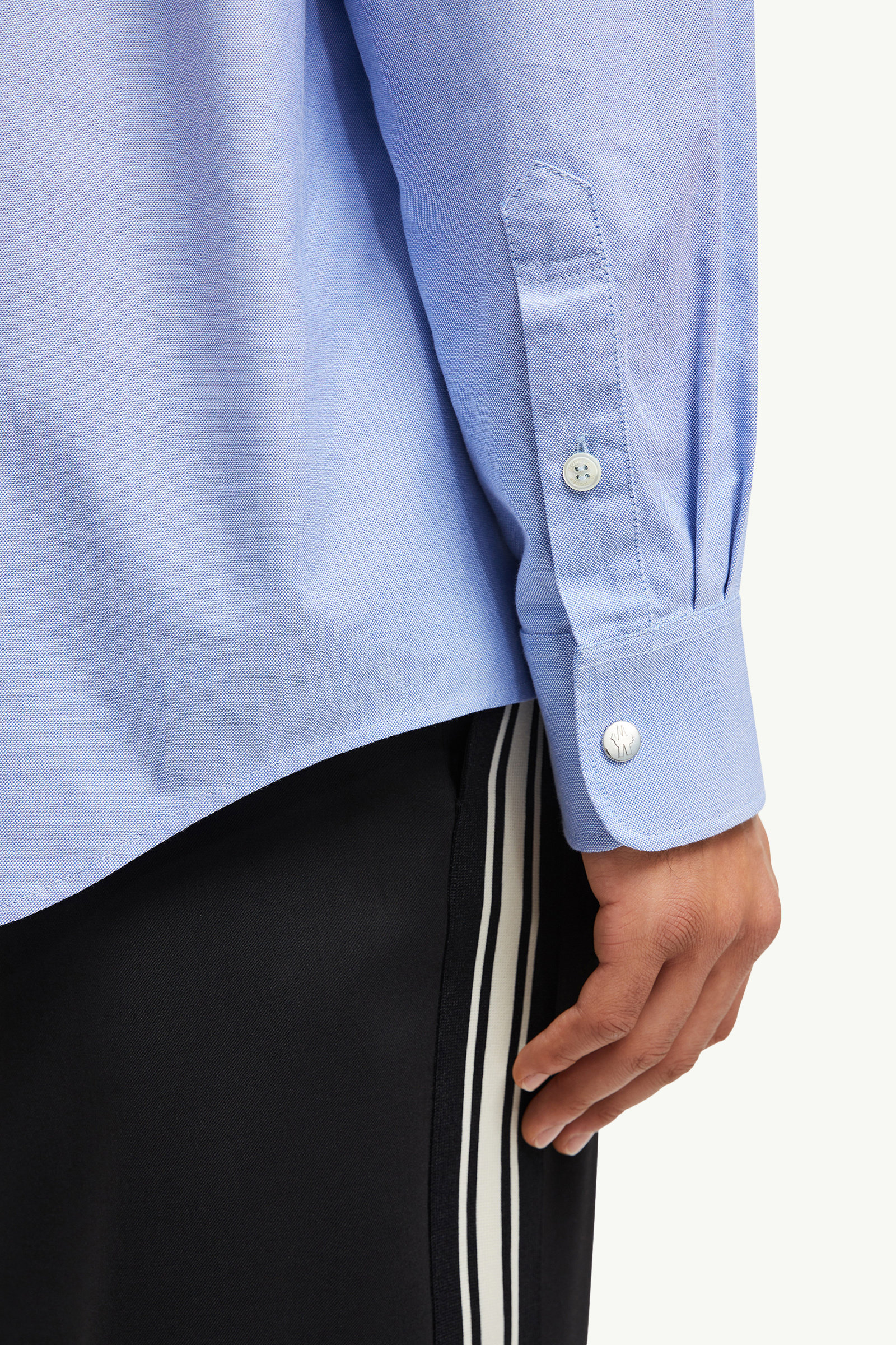 Chemise en coton Oxford à logo brodé Hommes Bleu clair Moncler 6