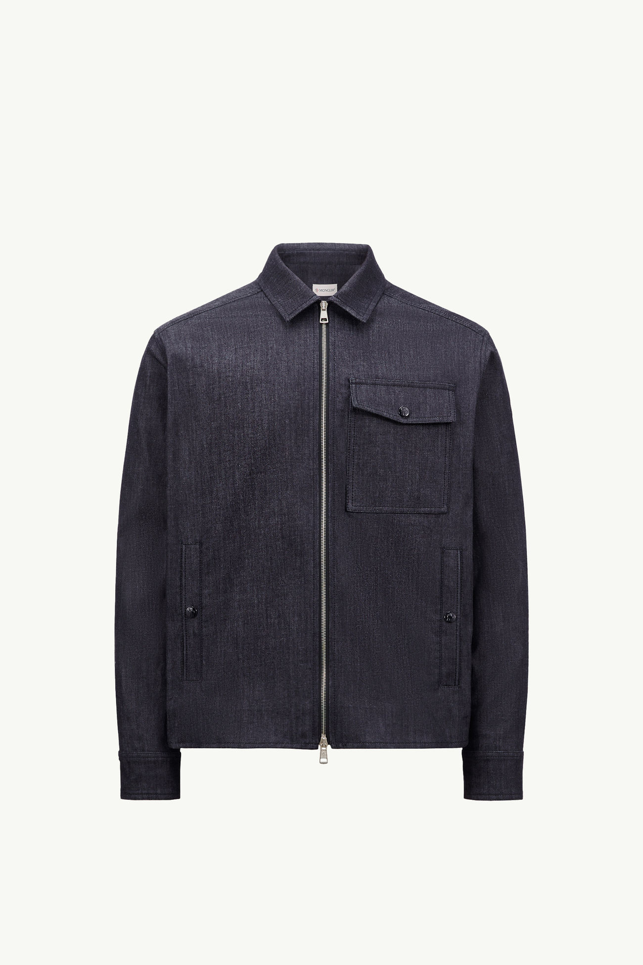 Camisa de manga larga de tejido vaquero con cremallera Hombre Azul Denim Moncler 2
