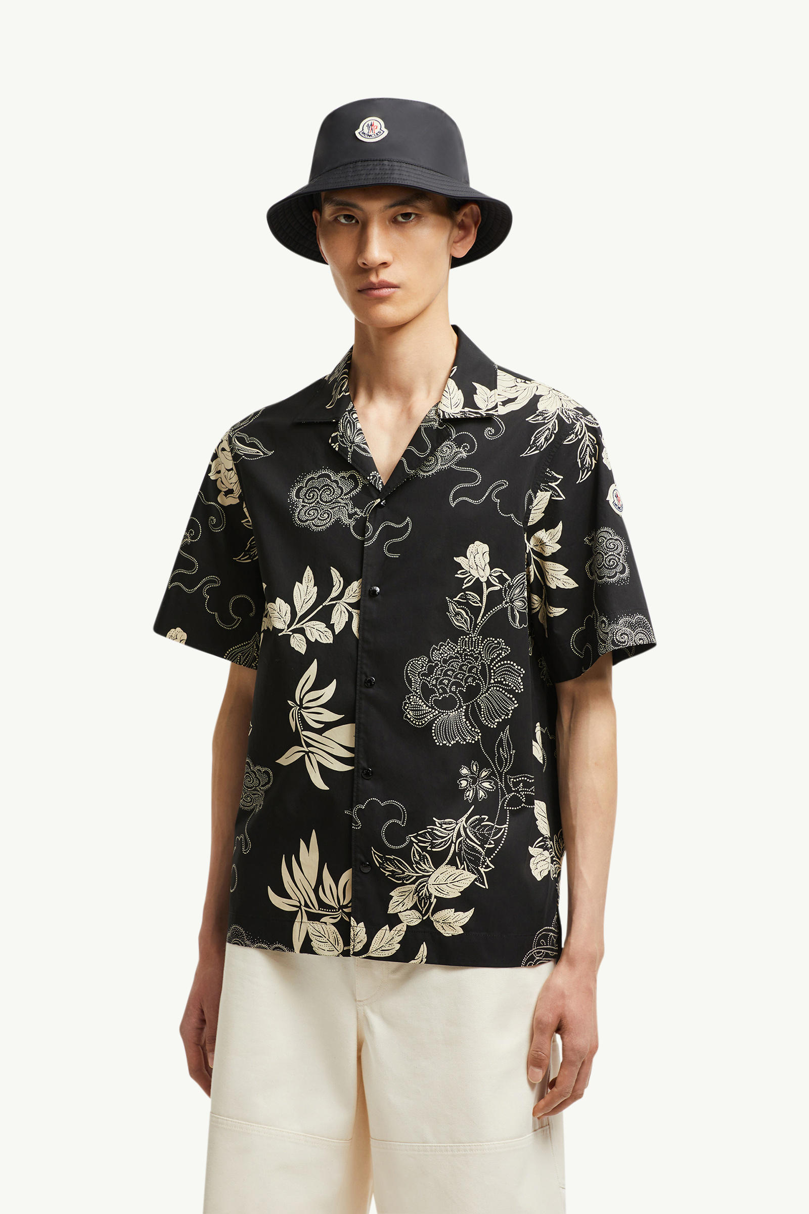 花卉印花棉質恤衫 男士 黑色 Moncler 0
