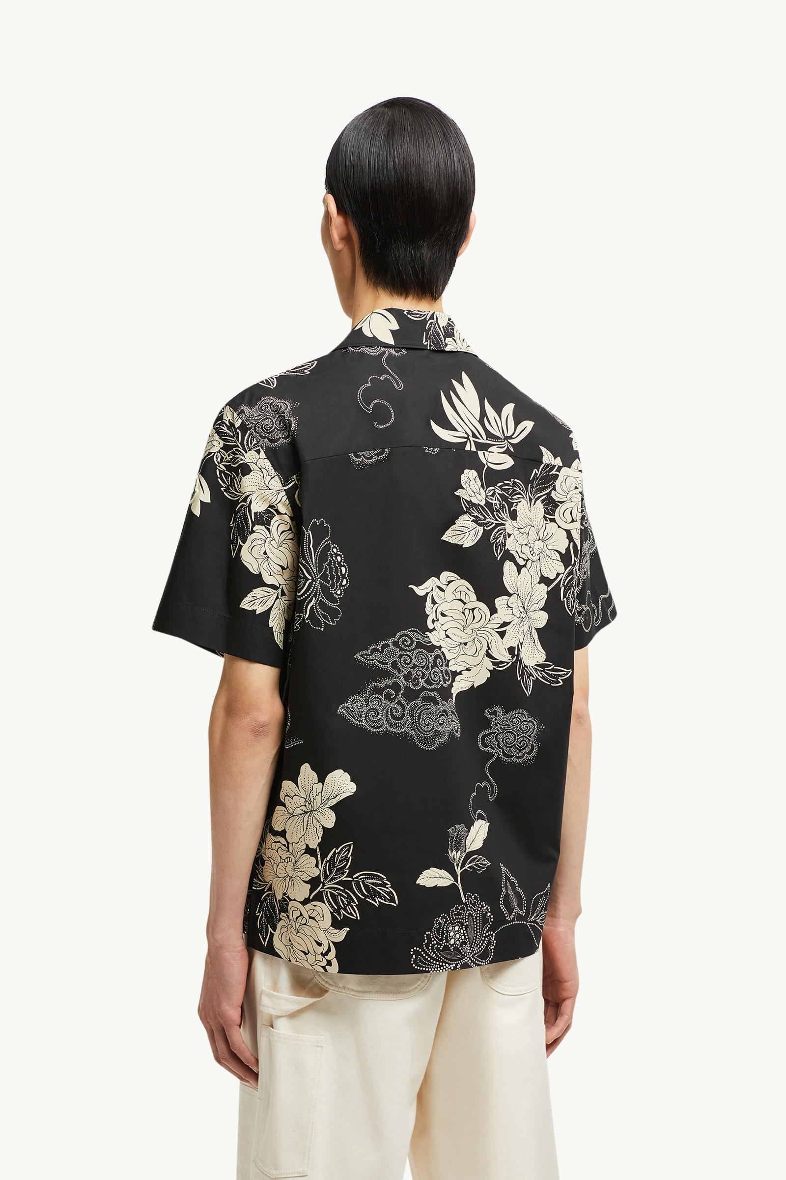 花卉印花棉質恤衫 男士 黑色 Moncler 4