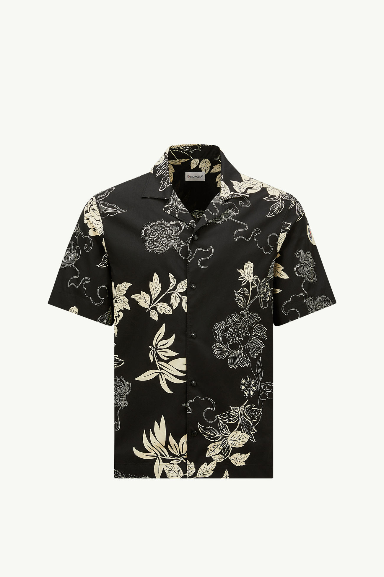 Camisa de algodón con estampado floral Hombre Negro Moncler 2