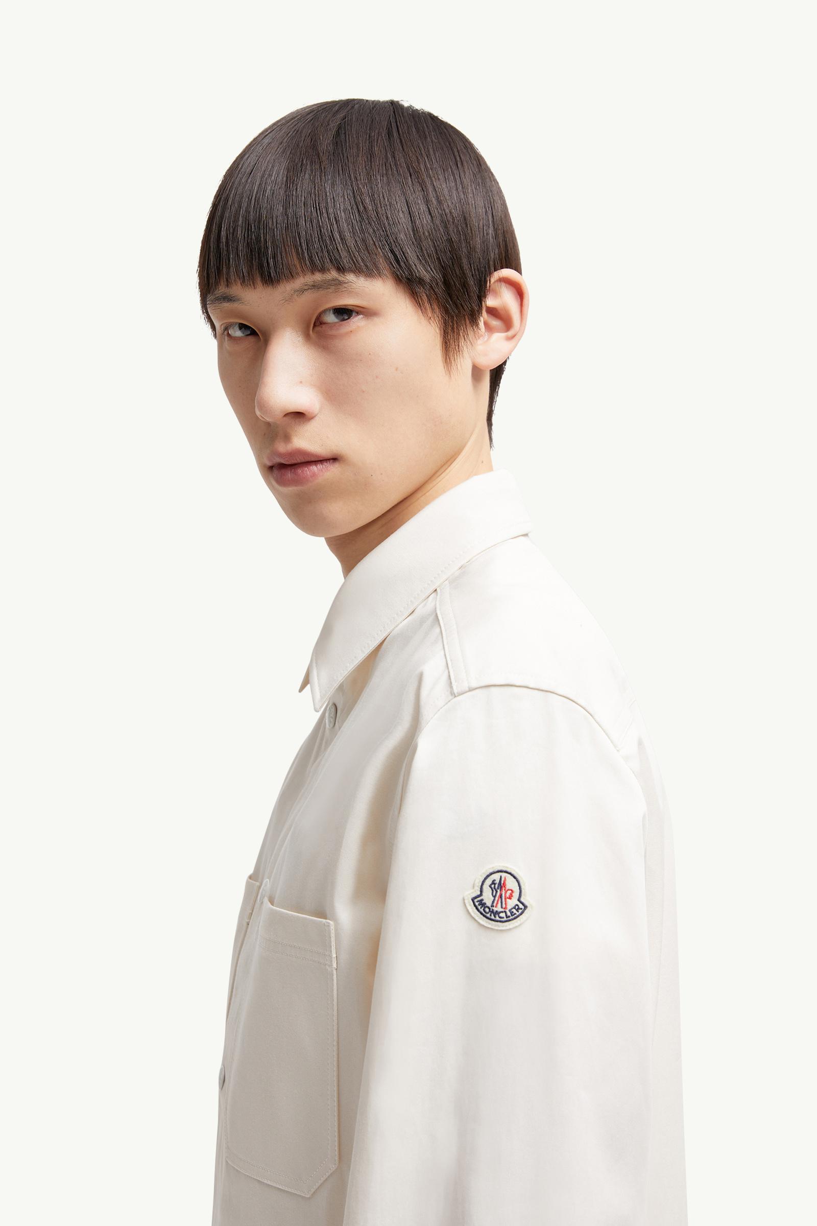 Cotton Gabardine Shirt Jacket Men White Ivory Moncler 1