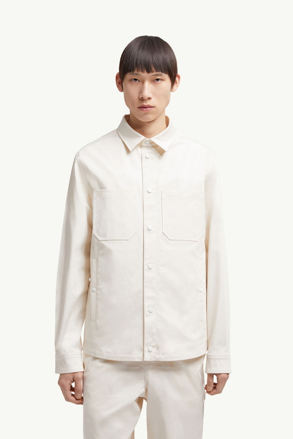 Cotton Gabardine Shirt Jacket Men White Ivory Moncler 3