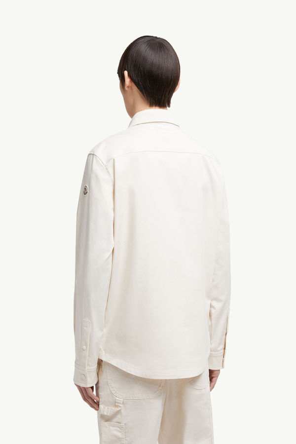Cotton Gabardine Shirt Jacket Men White Ivory Moncler 4
