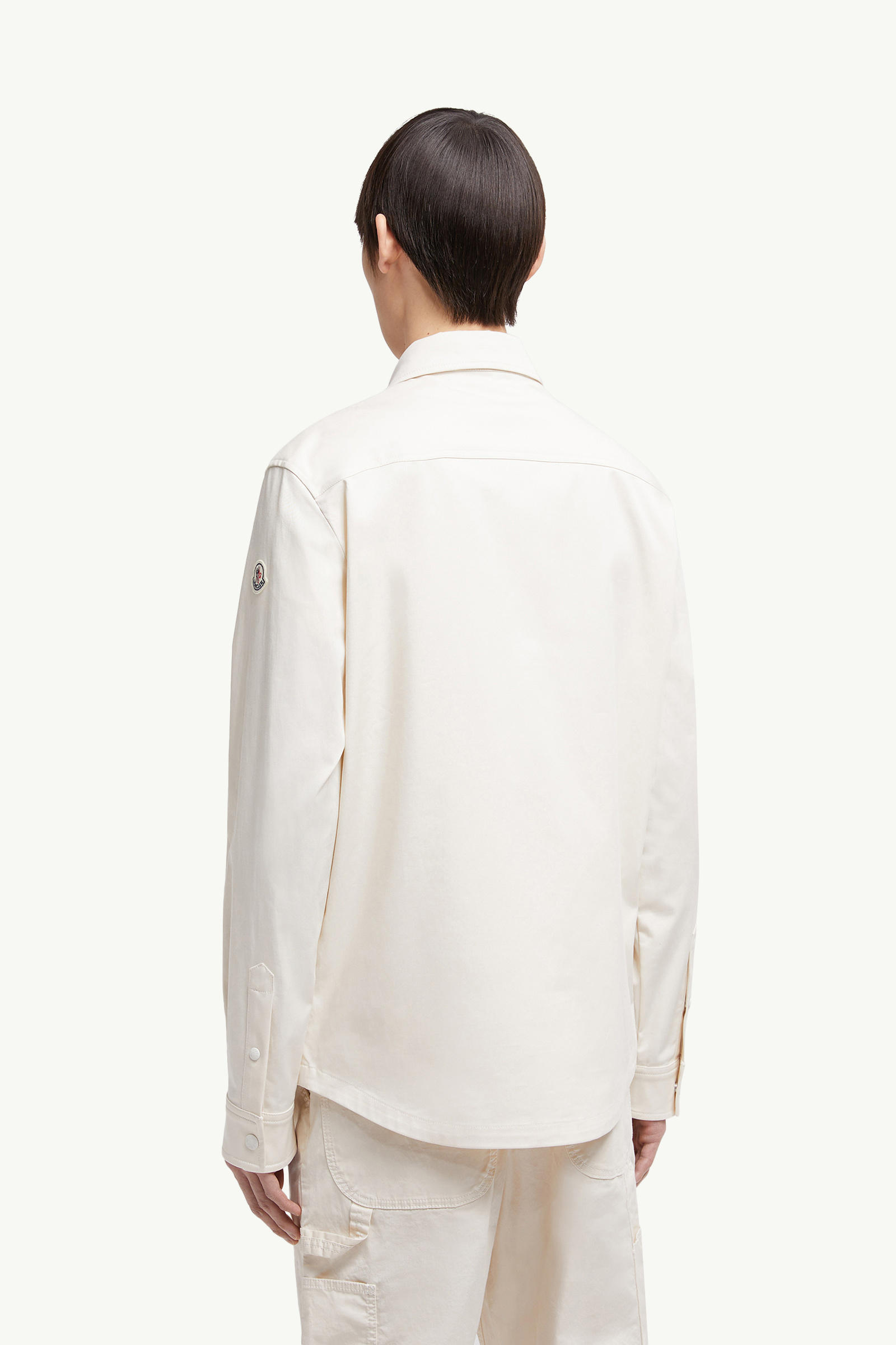 Cotton Gabardine Shirt Jacket Men White Ivory Moncler 4