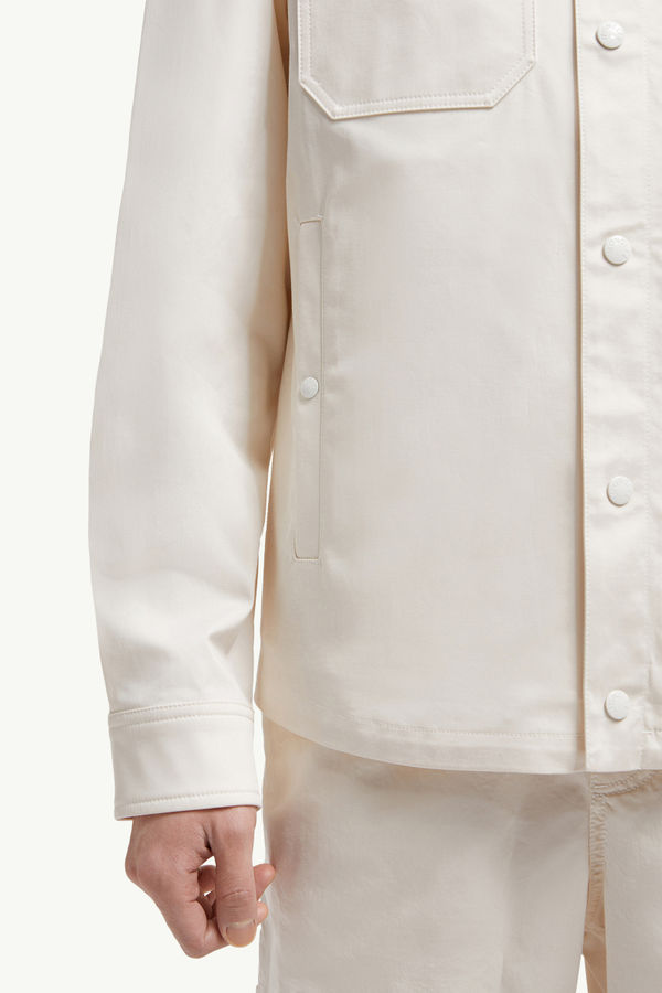Cotton Gabardine Shirt Jacket Men White Ivory Moncler 6