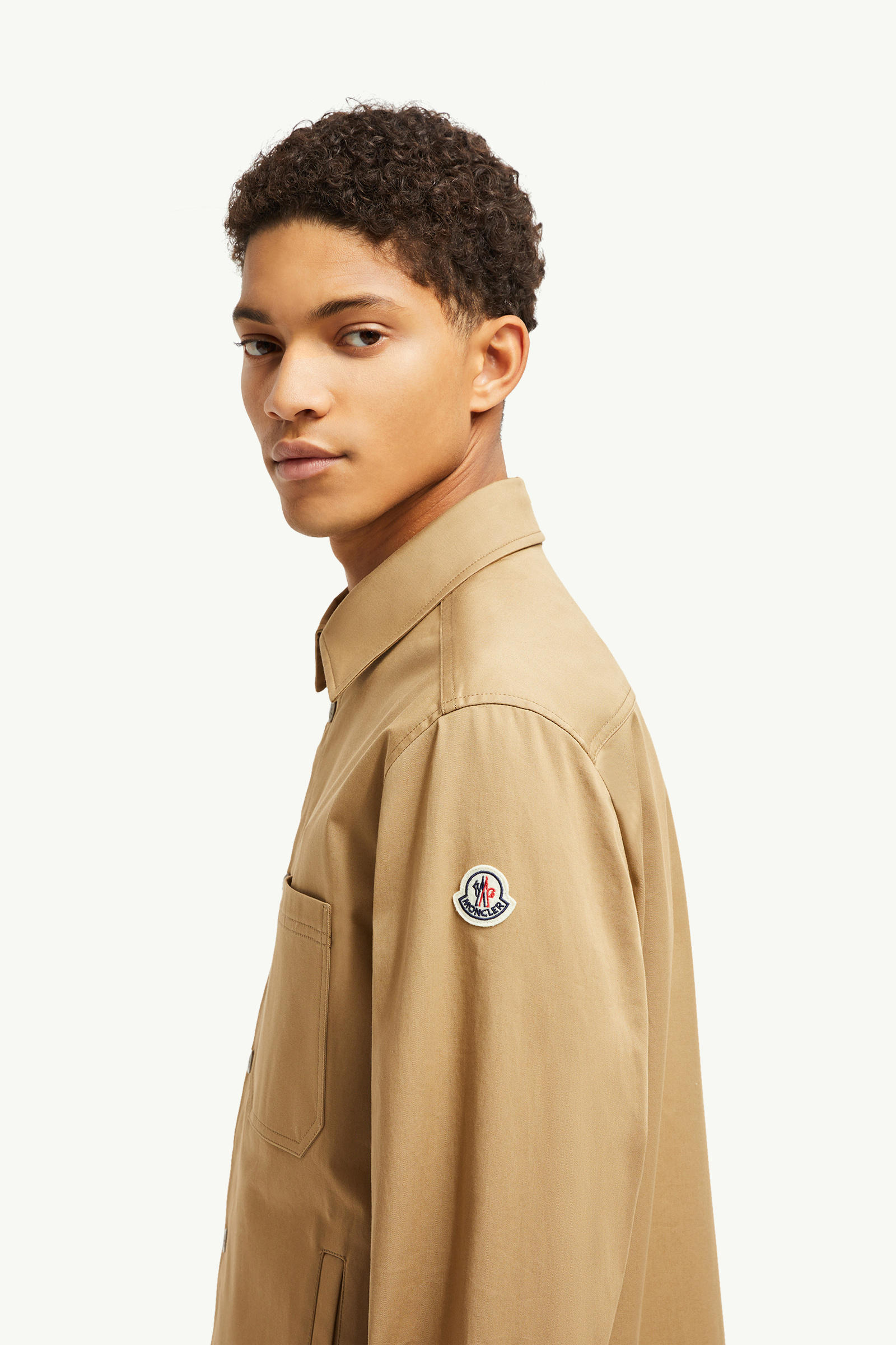 棉質華達呢恤衫式外套 男士 米色 Moncler 1