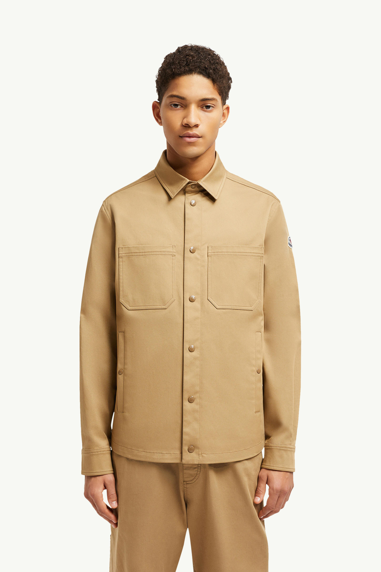 棉質華達呢恤衫式外套 男士 米色 Moncler 3