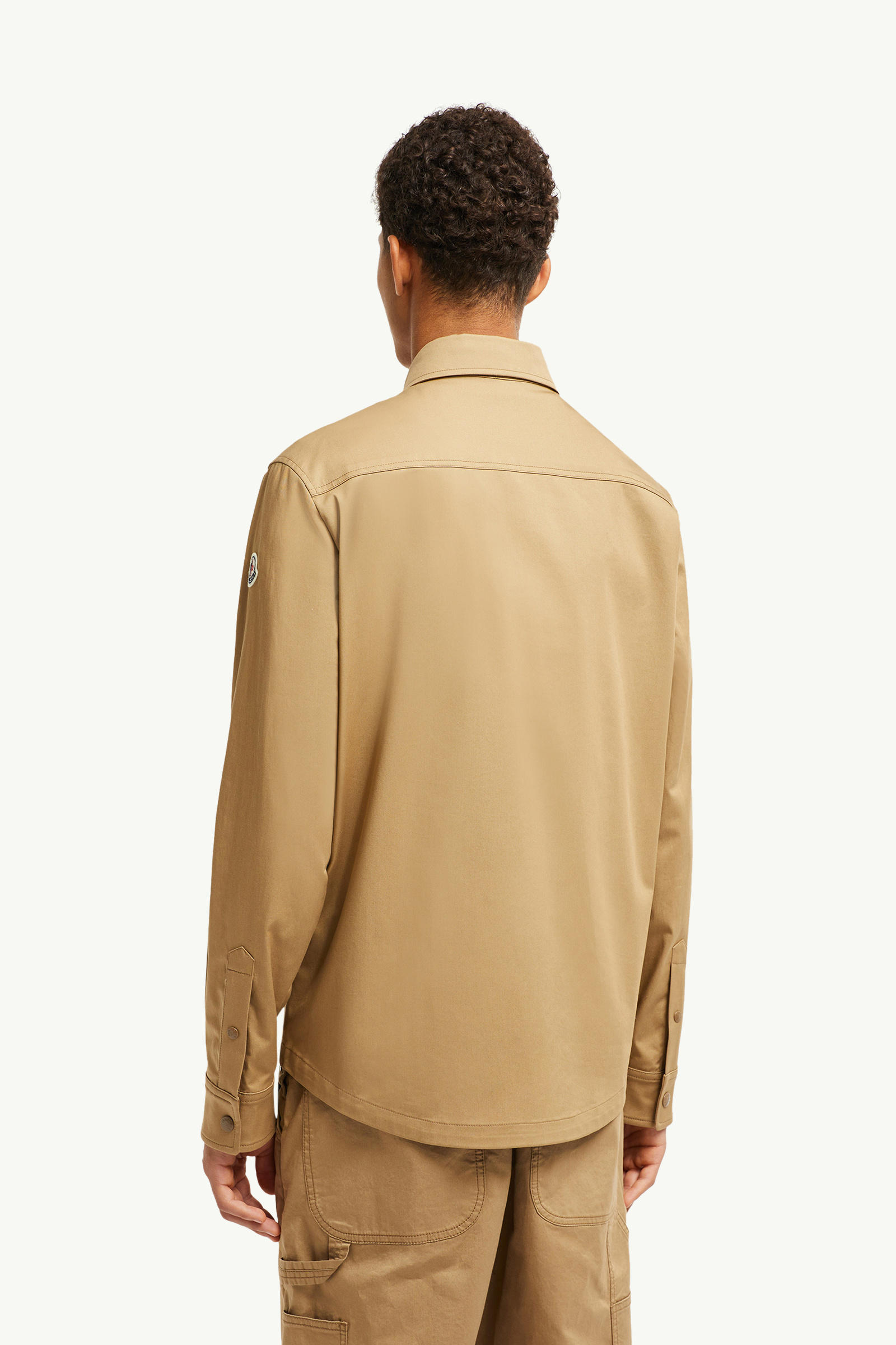 Giacca camicia in gabardine di cotone Uomo Beige Moncler 4