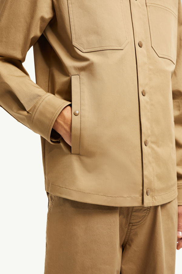 Cotton Gabardine Shirt Jacket Men Beige Moncler 5