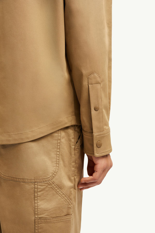 Cotton Gabardine Shirt Jacket Men Beige Moncler 6