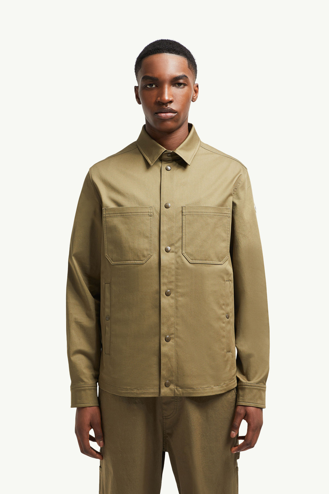 Hemdjacke aus Baumwoll-Gabardine Herren Olivgrün Moncler 3