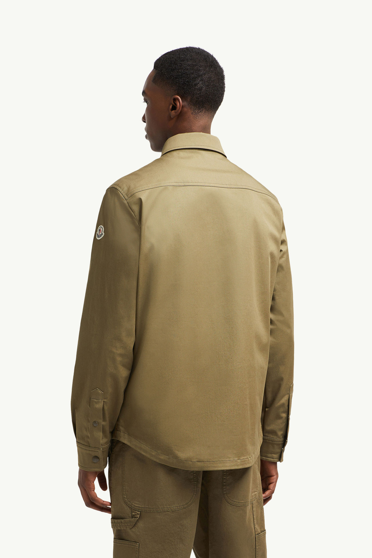 Hemdjacke aus Baumwoll-Gabardine Herren Olivgrün Moncler 4