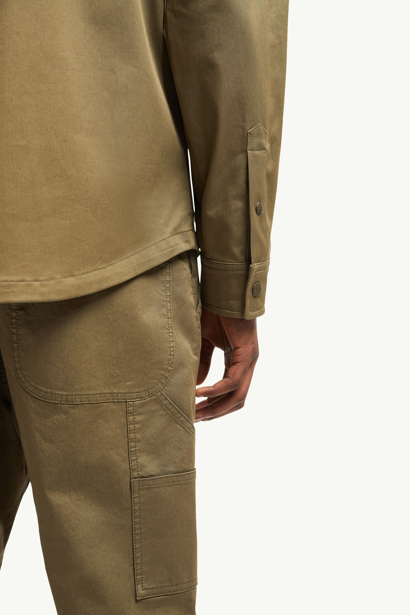 Hemdjacke aus Baumwoll-Gabardine Herren Olivgrün Moncler 5