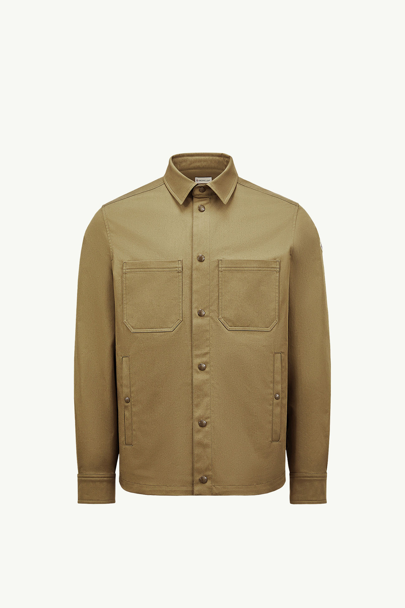 Cotton Gabardine Shirt Jacket Men Olive Green Moncler 2