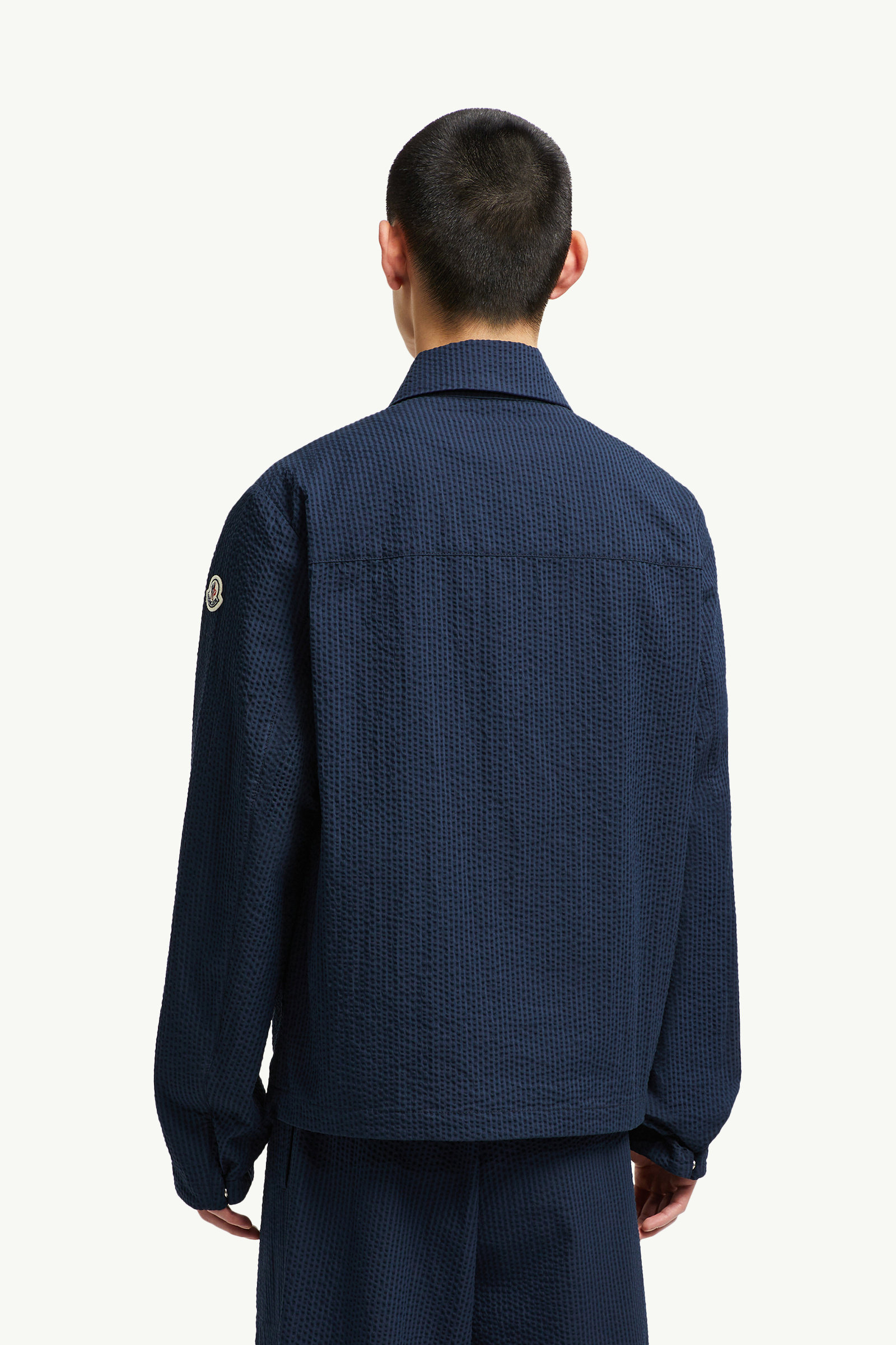 Seersucker Hemdjacke Herren Dunkelblau Moncler 4