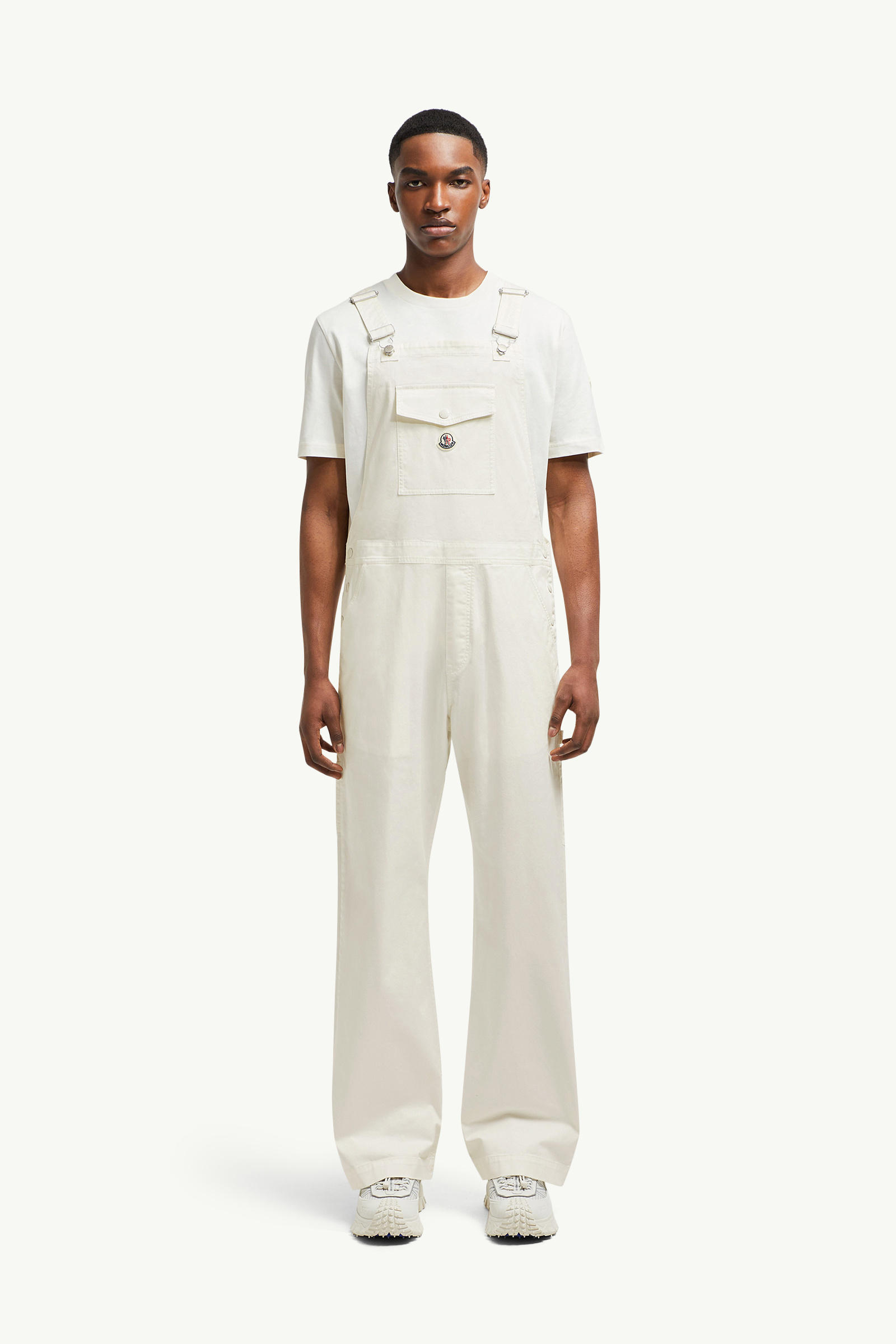 Cotton Gabardine Overalls White Moncler 3