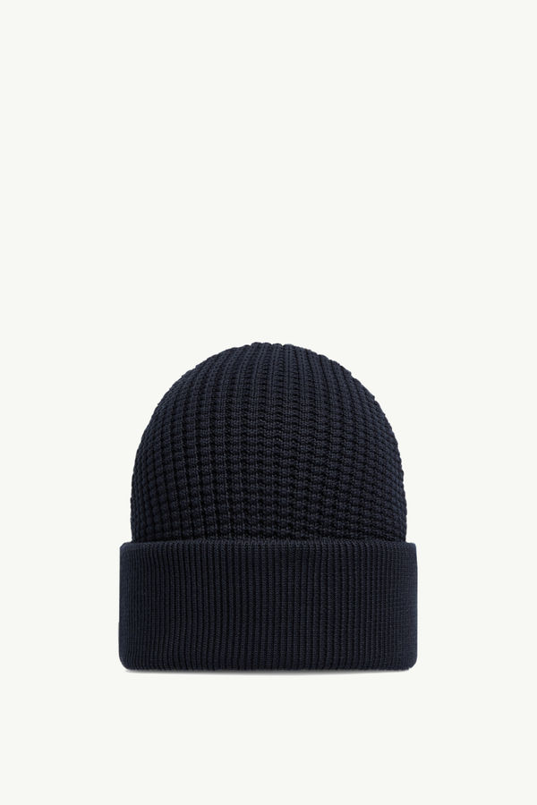 Beanie aus strukturierter Baumwolle Herren Navyblau Moncler 3