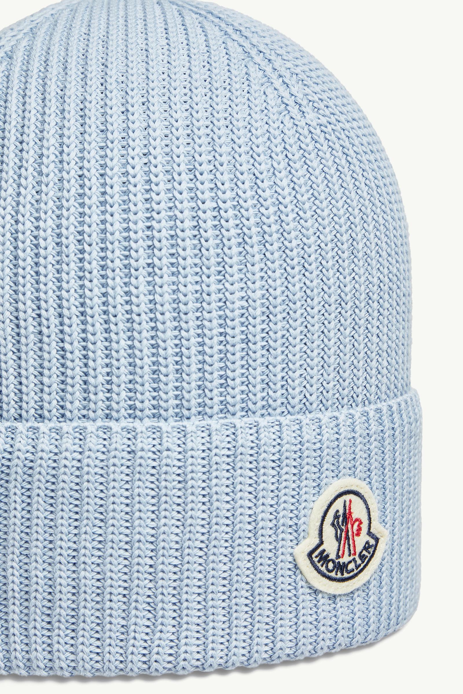 Light Blue Cotton Beanie - Hats & Beanies for Men | Moncler US