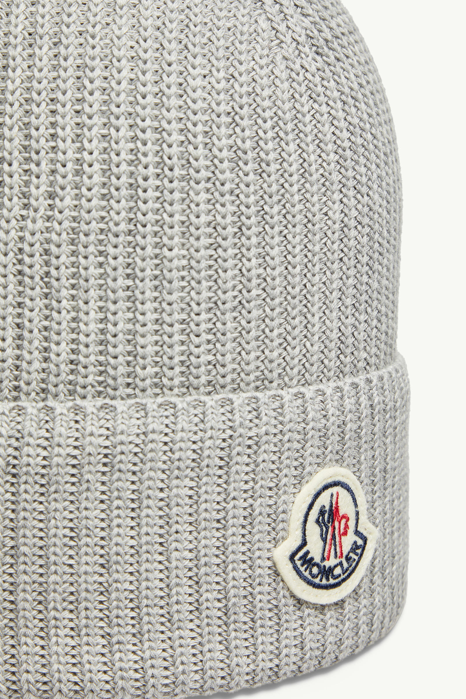 Cotton Beanie Men Gray Moncler 2