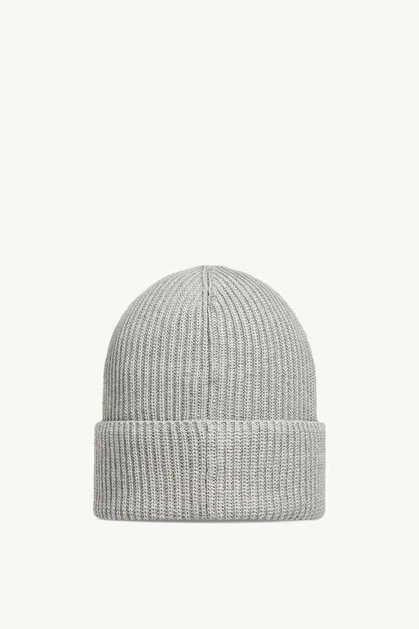 Cotton Beanie Men Gray Moncler 3