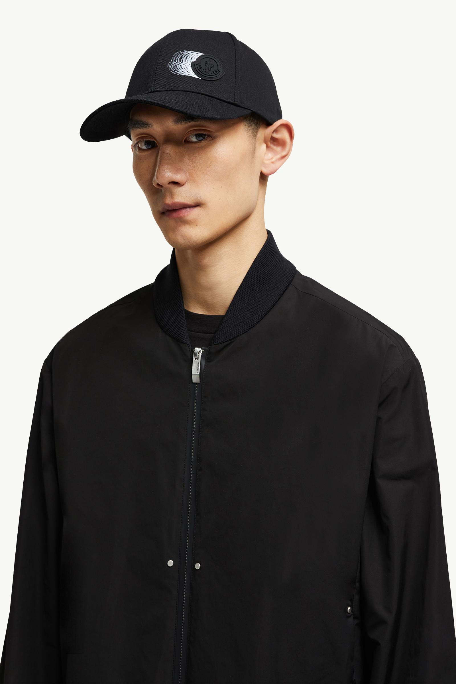 Faded Logo Motif Gabardine Baseball Cap Black Moncler 1