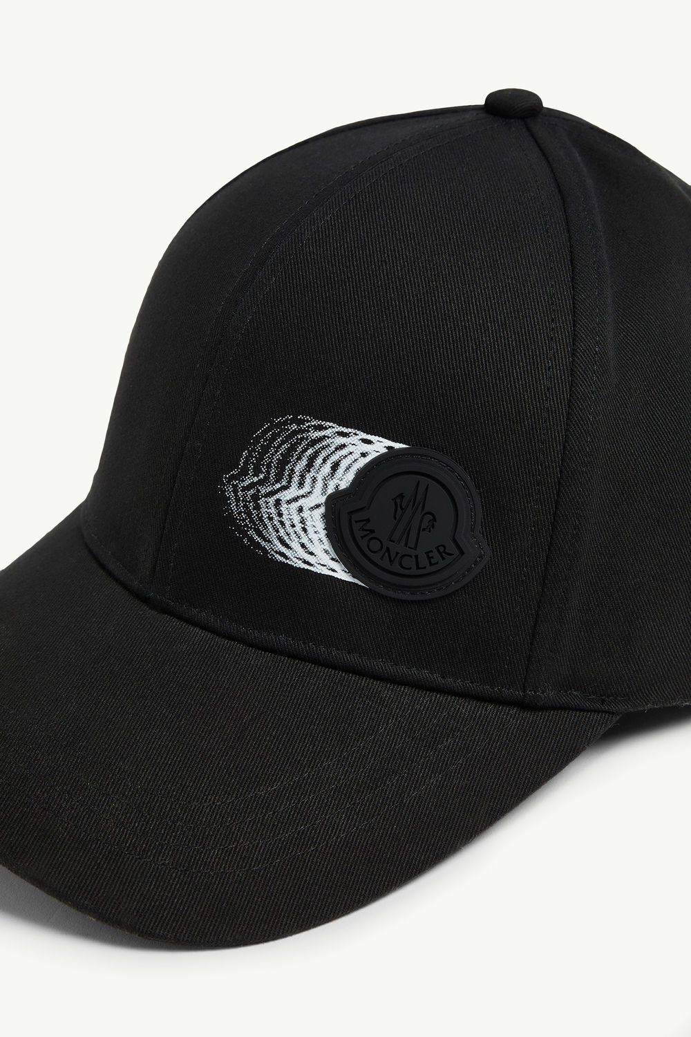 Casquette en gabardine à motif logo délavé Noir Moncler 4