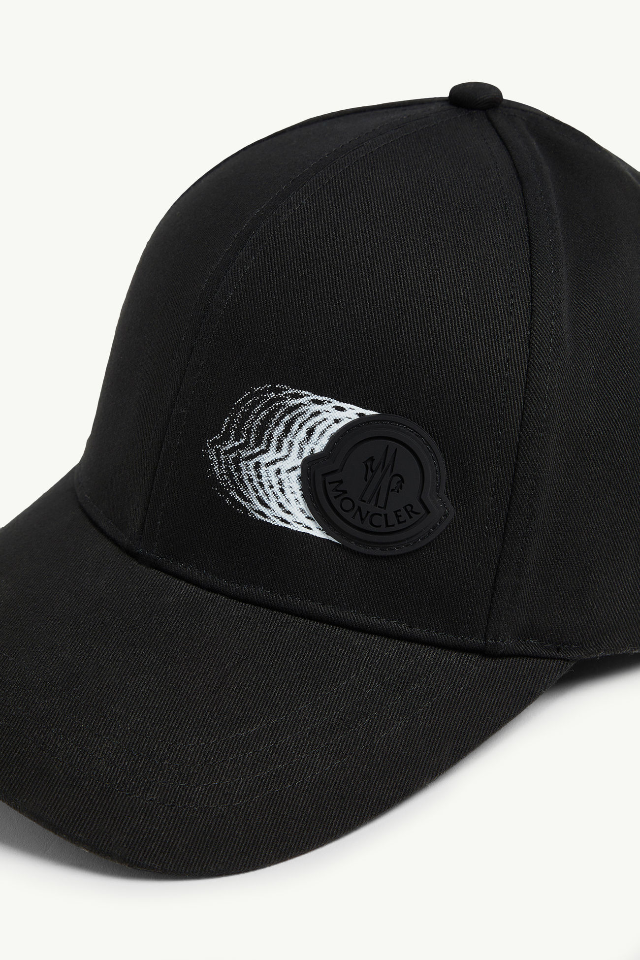 Faded Logo Motif Gabardine Baseball Cap Black Moncler 4