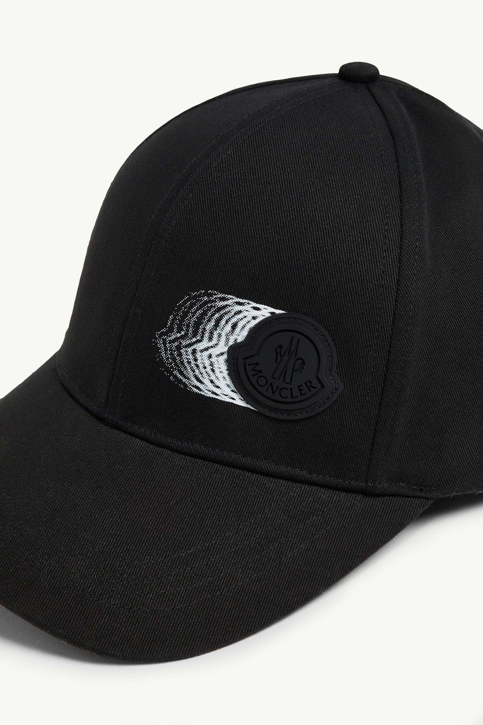Faded Logo Motif Gabardine Baseball Cap Black Moncler 4