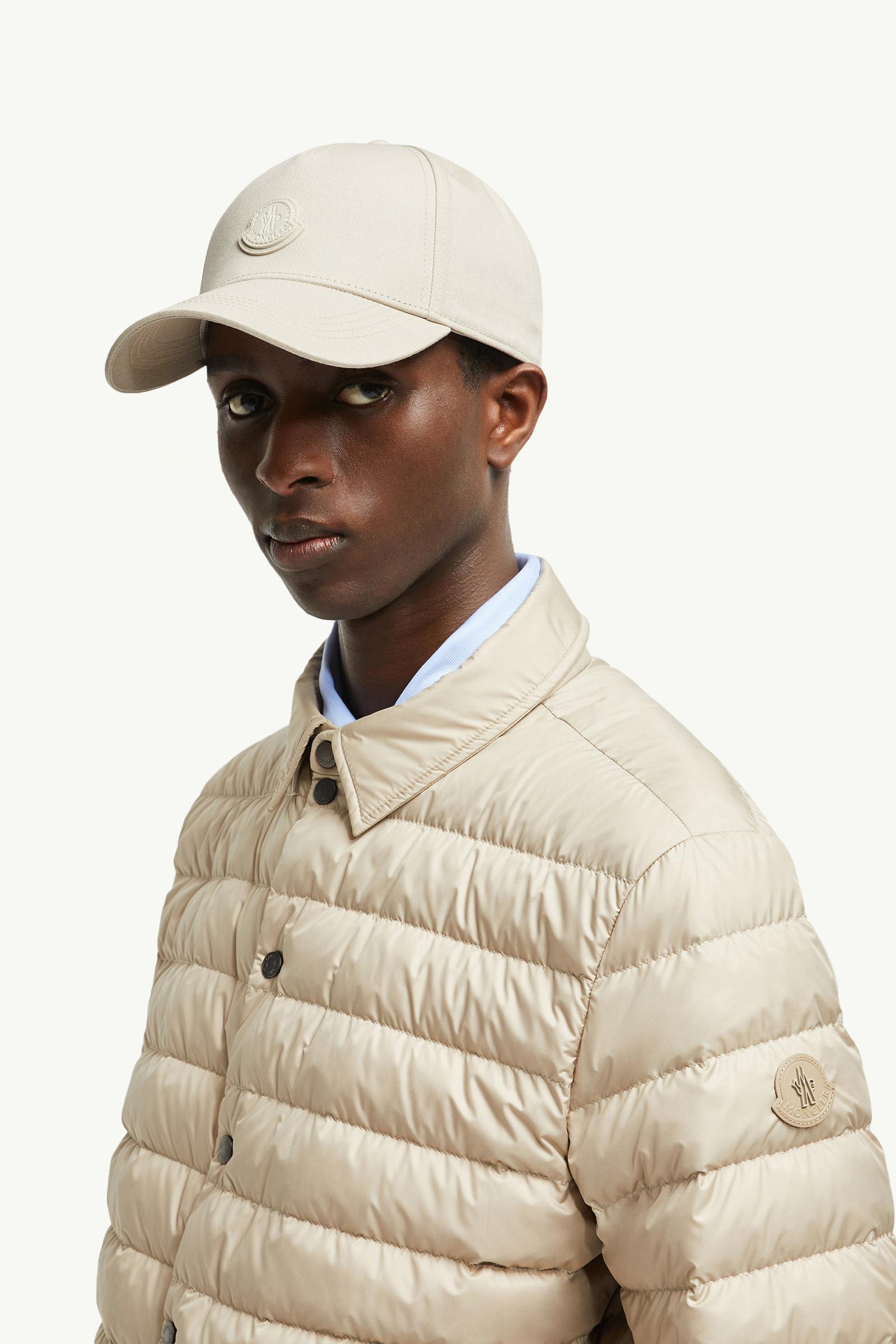 Cotton Gabardine Baseball Cap Men Light Beige Moncler 1