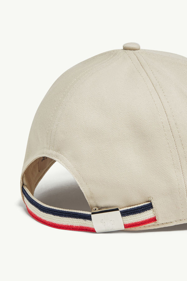 Cotton Gabardine Baseball Cap Men Light Beige Moncler 3