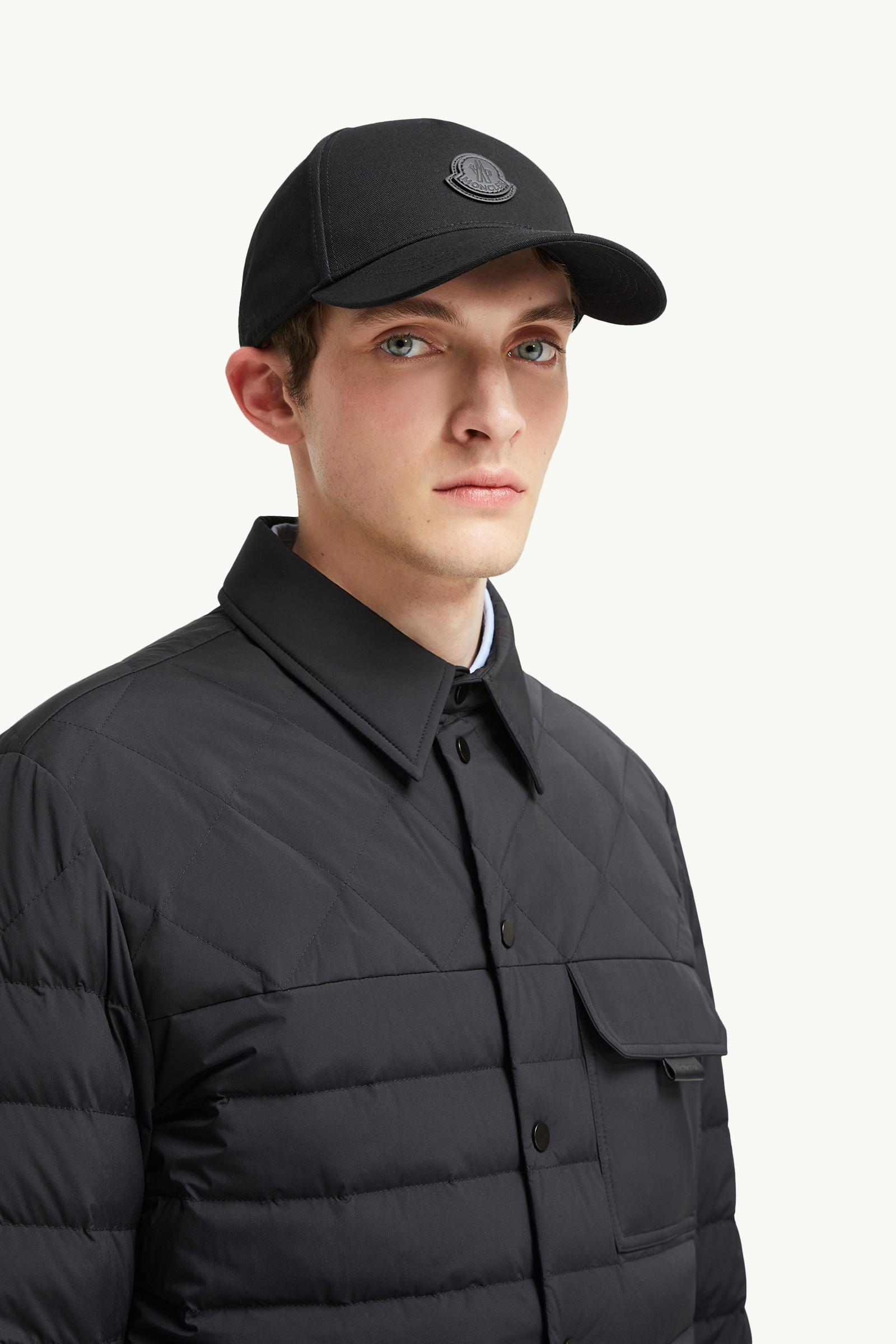 Cotton Gabardine Baseball Cap Men Black Moncler 1