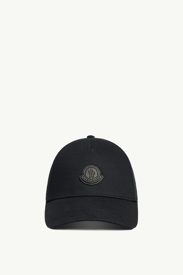 Cotton Gabardine Baseball Cap Men Black Moncler 0