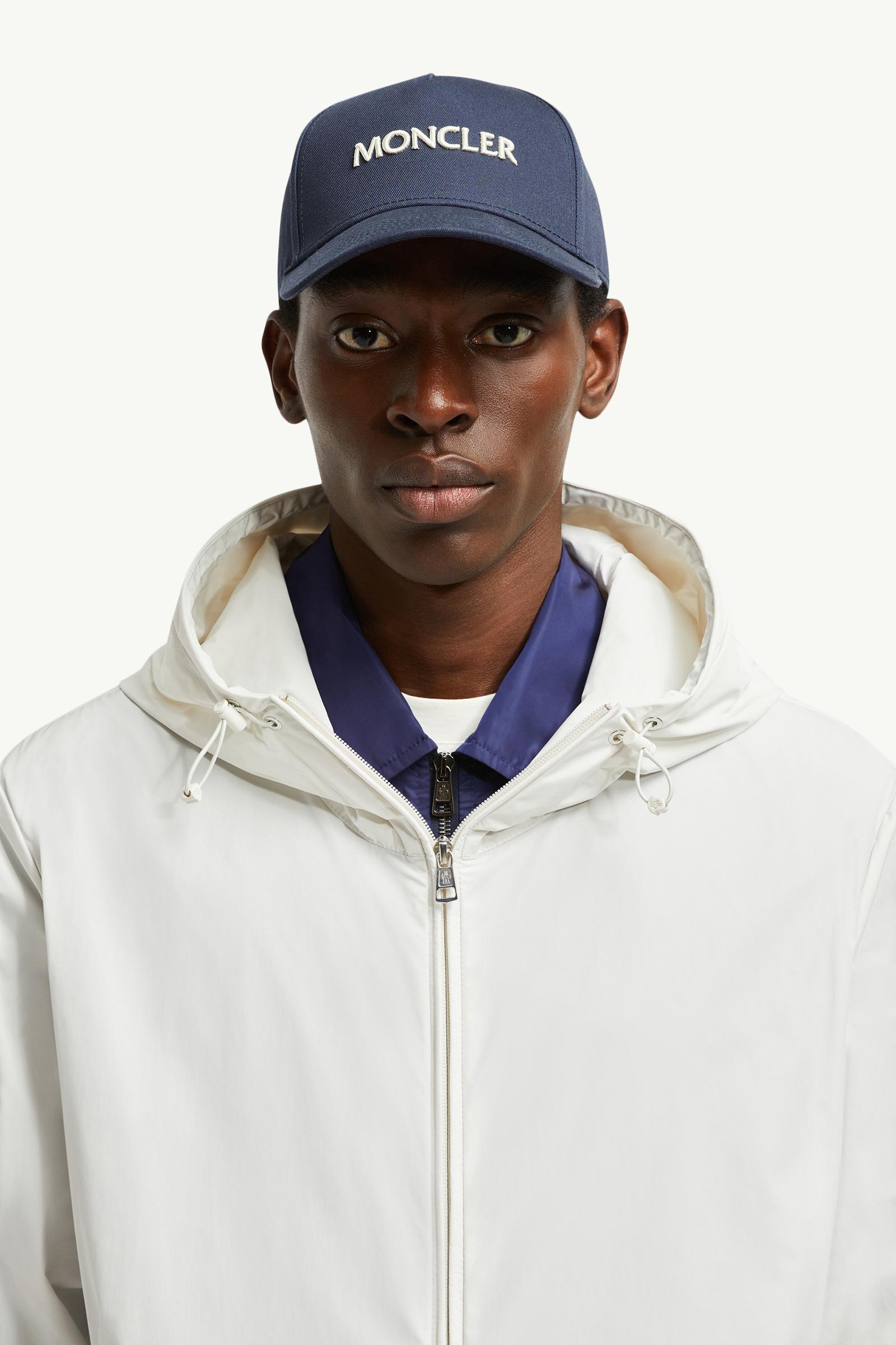 Embroidered Logo Gabardine Baseball Cap Men Navy Blue Moncler 1