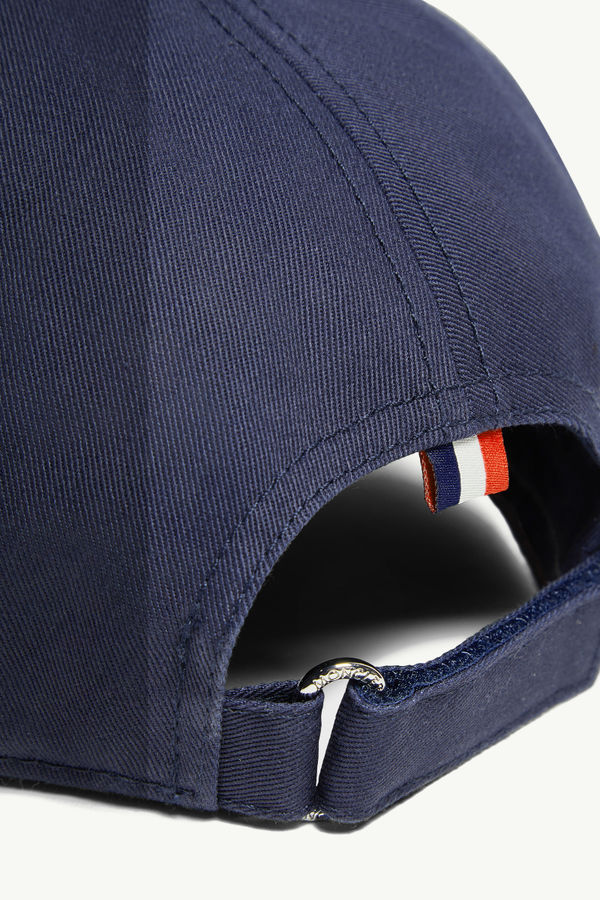Embroidered Logo Gabardine Baseball Cap Men Navy Blue Moncler 3
