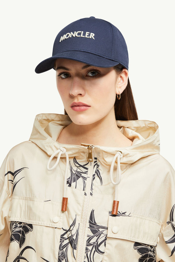 Casquette en gabardine à logo brodé Hommes Bleu marine Moncler 5