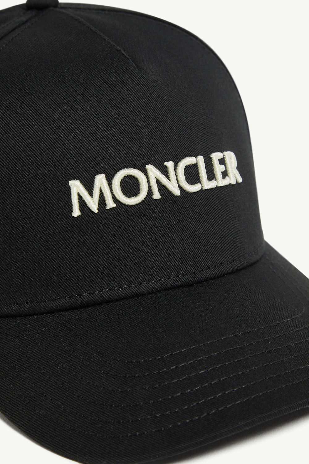Embroidered Logo Gabardine Baseball Cap Men Black Moncler 4