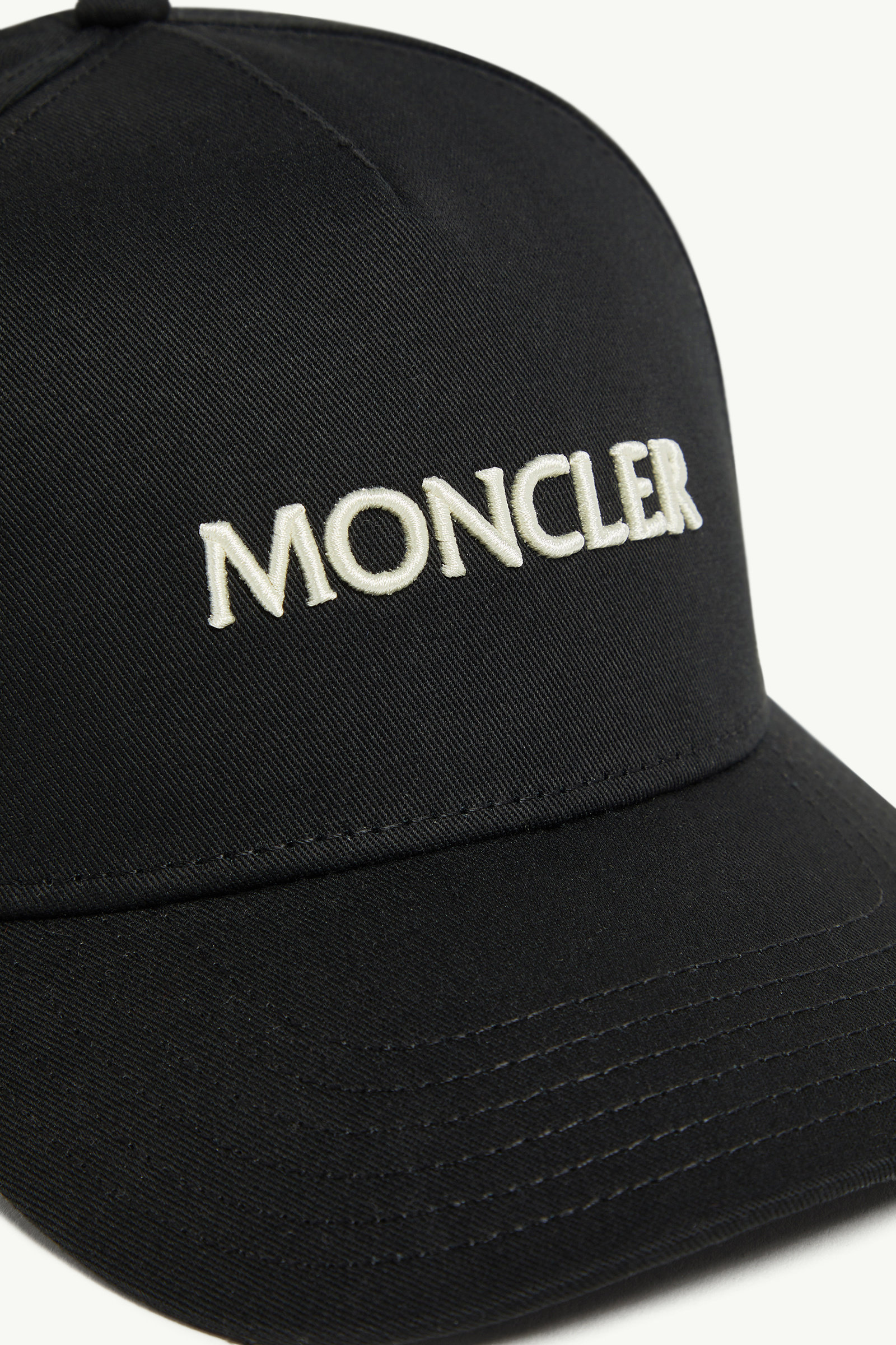 Embroidered Logo Gabardine Baseball Cap Men Black Moncler 4