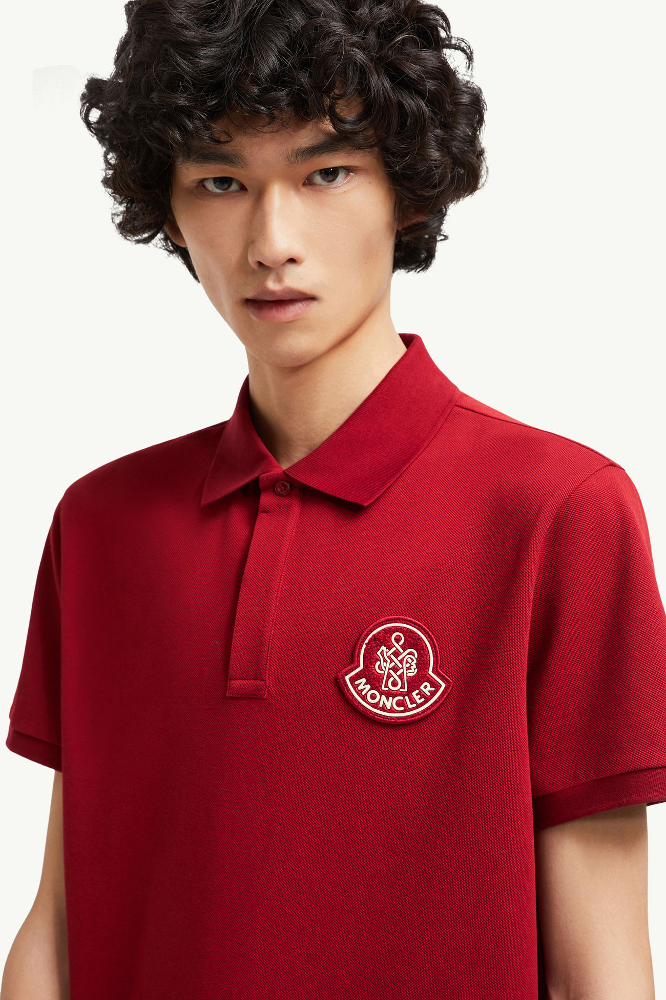 Year of the Snake Poloshirt aus Baumwollpiqué mit Aufnäher Herren Rot Moncler 1