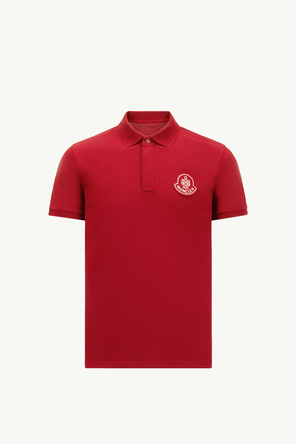 Year of the Snake Patch Cotton Piquet Polo Shirt Men Red Moncler 2