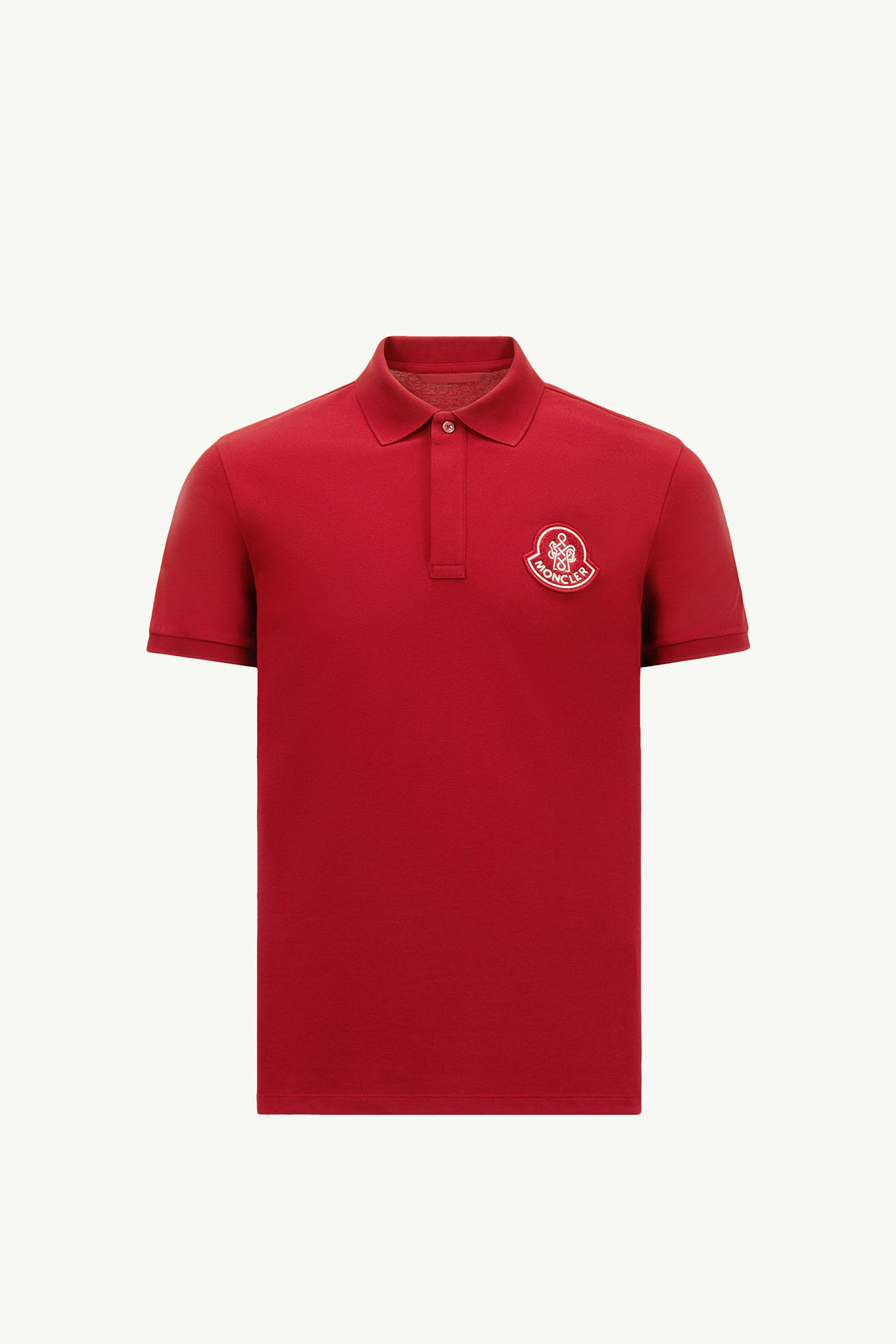 Year of the Snake Poloshirt aus Baumwollpiqué mit Aufnäher Herren Rot Moncler 2