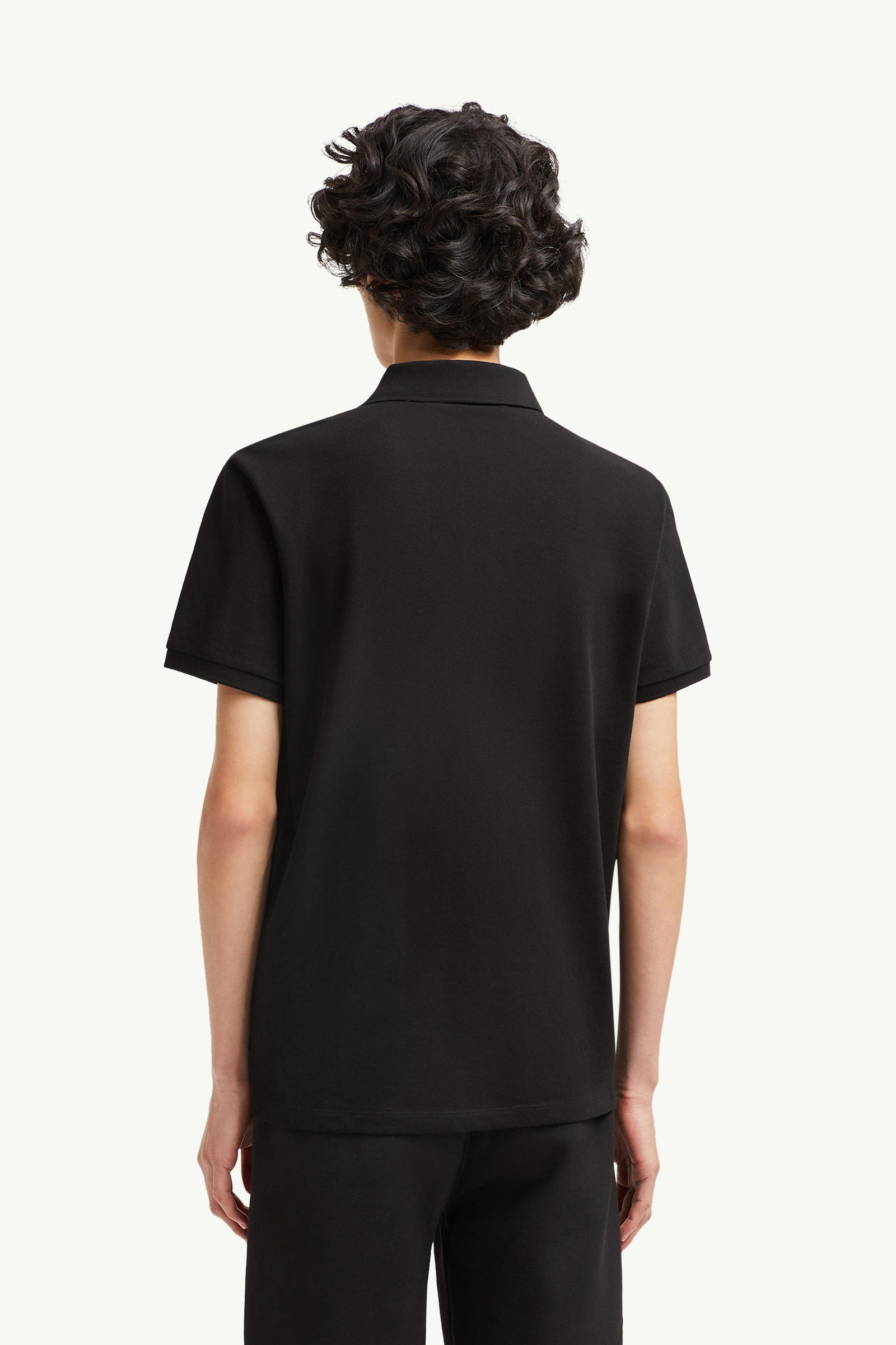 Year of the Snake Patch Cotton Piquet Polo Shirt Men Black Moncler 4